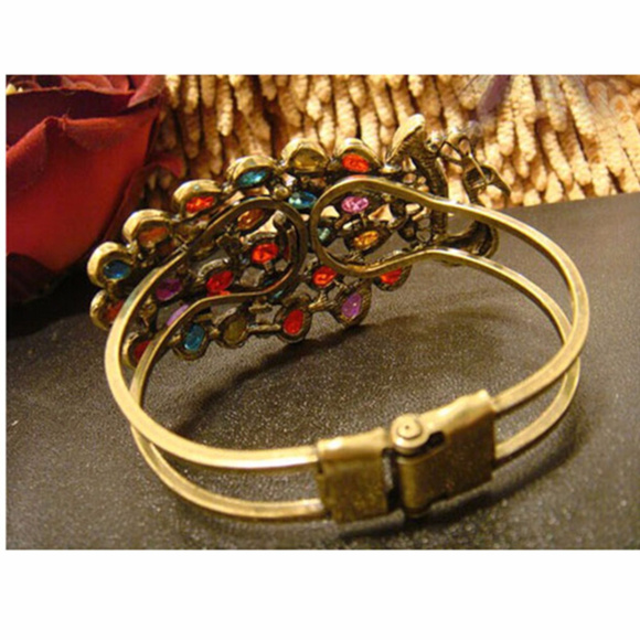 Rainbow Peacock Bangle Bracelet Jewelry 458-BB - Picture 7 of 8